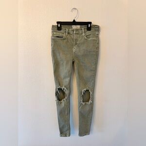 Free People Olive Skinny Jeans